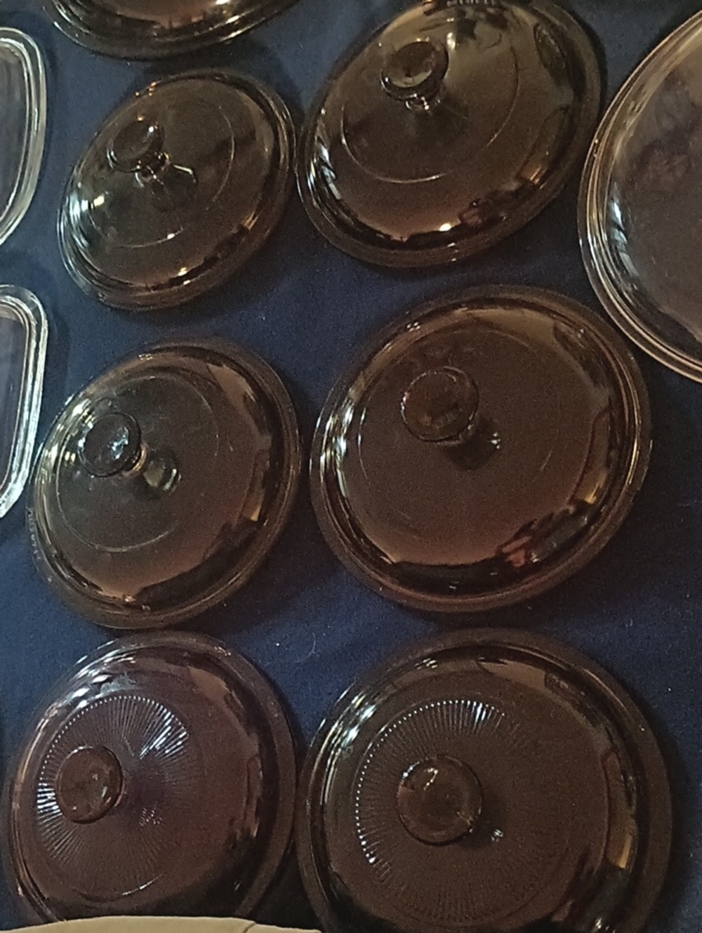Pyrex Brown Glass Lids Set